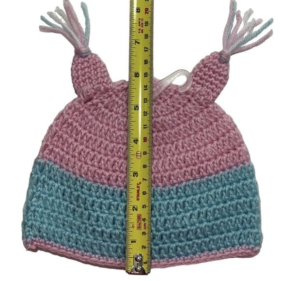 SO DORABLE Hand Crocheted Owl Bird Baby Winter Hat 0-6 Mos. Multi‎ Beanie Boggan - Picture 11 of 12